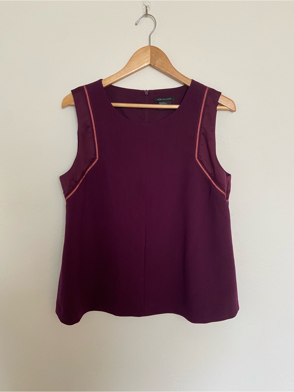 Armani Exchange Plum Tank with Rose Trim